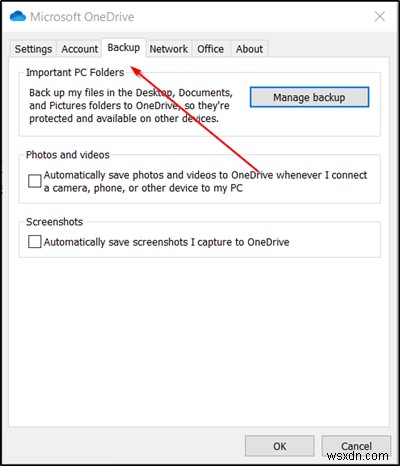 Windows 11/10 설정에서 OneDrive 백업 탭이 사라졌을 때 해결 방법