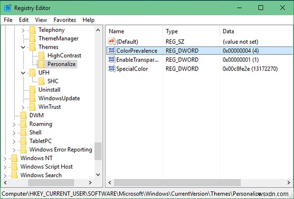 Windows 11/10에서 창 제목 표시줄에 색상 적용하는 방법