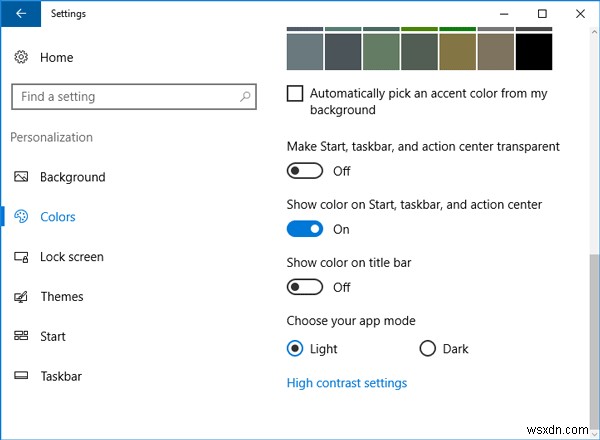 Windows 11/10에서 창 제목 표시줄에 색상 적용하는 방법