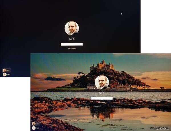 Windows 10 로그인 화면에서 잠금 화면 배경 그림 표시 켜기 또는 끄기
