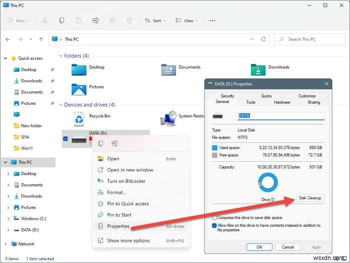 Windows 11/10에서 디스크 정리 도구로 임시 파일 삭제하기 – 초보자를 위한 단계별 가이드