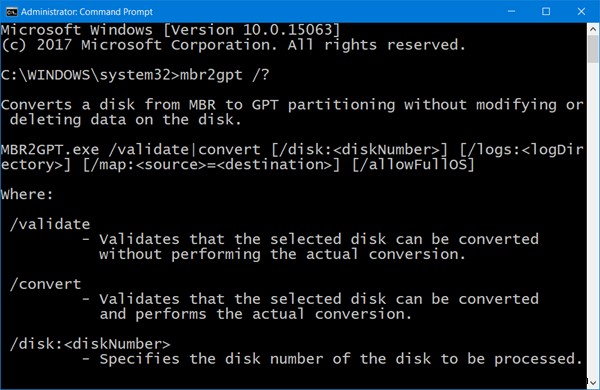 Windows 10에서 MBR2GPT 백업/복원 권한 활성화 실패 오류 해결 방법