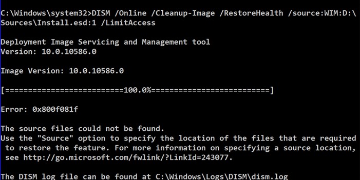 Windows 10에서 DISM 오류 0x800f081f와 SFC 복구 실패를 해결하는 방법