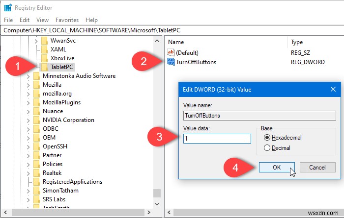 Windows 10 태블릿 PC에서 하드웨어 버튼 활성화 또는 비활성화하는 방법