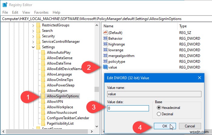 Windows 11/10 설정에서 로그인 옵션 페이지를 비활성화하는 방법