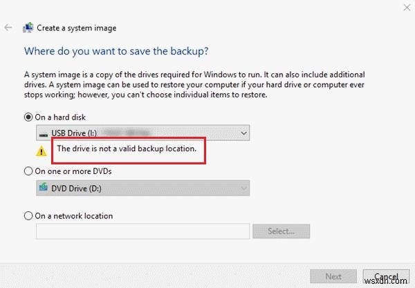 Windows 11/10 드라이브가 유효한 백업 위치가 아닙니다 오류 해결 방법