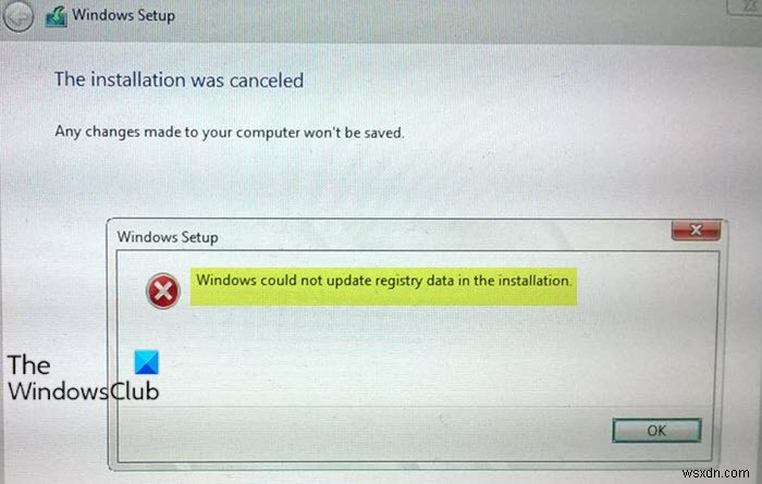 Windows 10 설치 중  레지스트리 데이터를 업데이트할 수 없습니다  오류 해결 방법