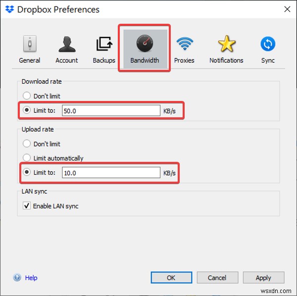 OneDrive와 Dropbox 대역폭 사용량 제한 방법 총정리