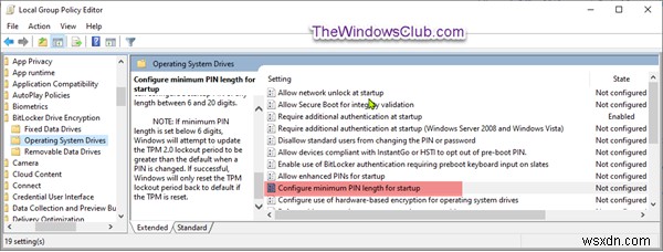 Windows 11/10에서 BitLocker 시작 PIN 최소 길이 지정하는 방법