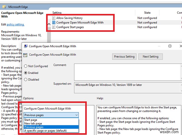 Microsoft Edge를 이전 탭이 열린 상태로 실행하는 방법