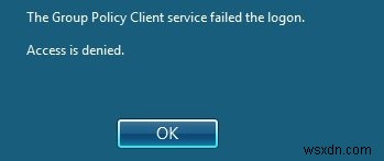 Windows 11/10에서 그룹 정책 클라이언트 서비스가 로그온하지 못했습니다 오류 해결 방법
