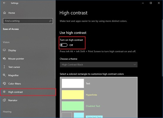 Windows 11/10  고대비 모드에서 일부 설정을 사용할 수 없습니다  오류 해결 방법