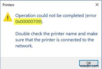 Windows 11/10 프린터 연결 오류 0x00000709 해결 방법