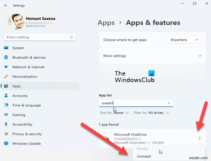 Windows 11/10 파일 탐색기에서 OneDrive 아이콘 제거하는 방법