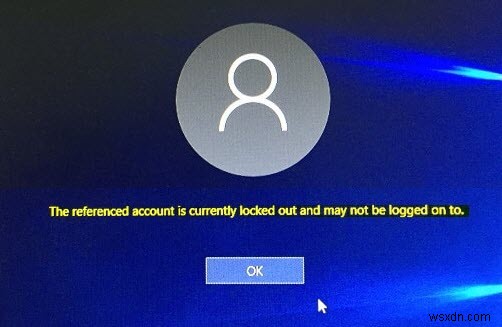 Windows 11/10 참조된 계정이 현재 잠겨 있어 로그인할 수 없습니다 오류 해결 방법