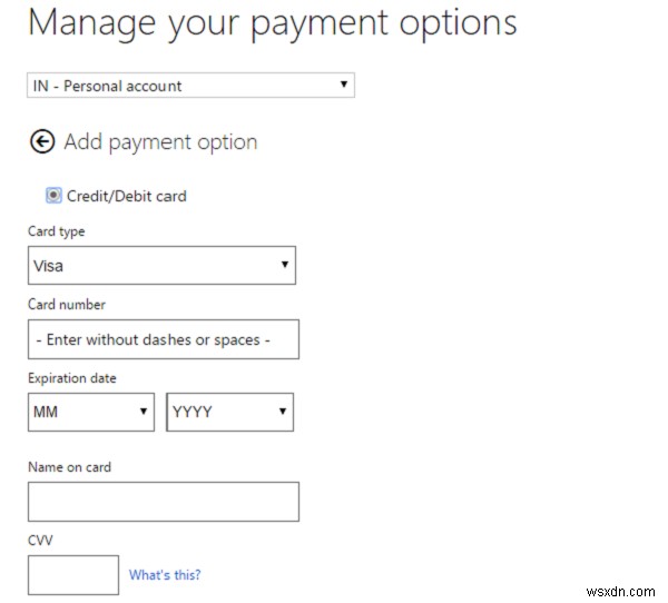 Windows 10 Microsoft Store에서 결제 수단 추가·편집·신용카드 삭제하는 방법
