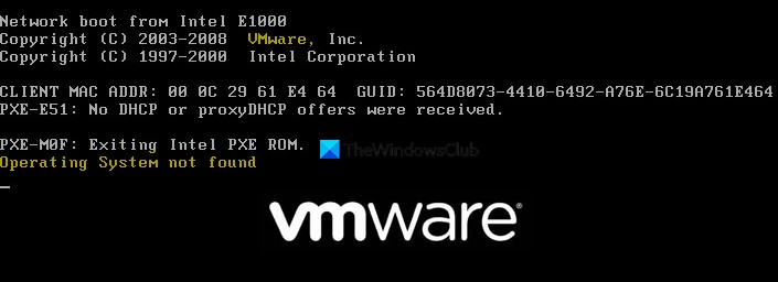 VMware 운영 체제를 찾을 수 없음 부팅 오류 해결 방법