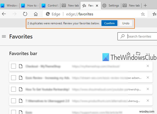 Microsoft Edge 브라우저에서 중복 즐겨찾기 한 번에 정리하는 방법
