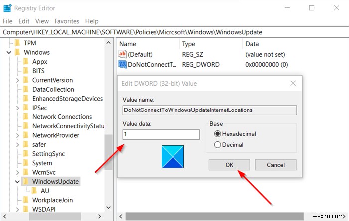 Windows 10이 Windows Update 인터넷 위치에 연결하지 못하도록 차단하는 방법