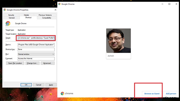 Windows 11/10에서 크롬(Chrome)을 항상 게스트 모드로 실행하는 방법