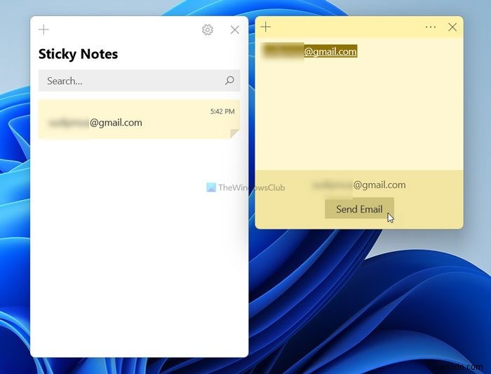 Windows 11/10 스티커 메모(Sticky Notes)로 이메일 보내는 방법
