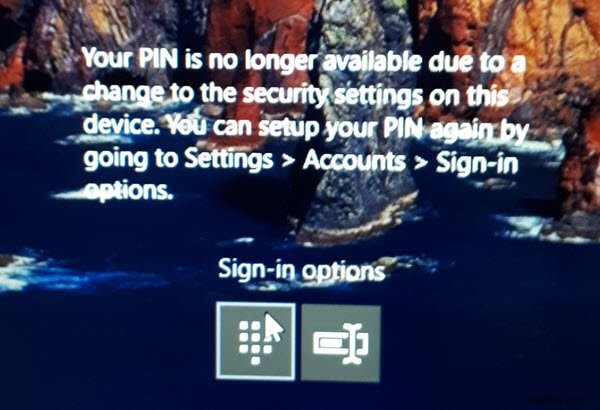 Windows 11/10  PIN을 더 이상 사용할 수 없습니다  오류 해결 방법
