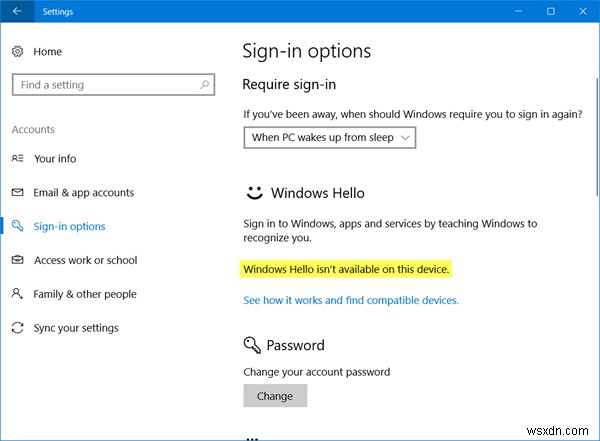 이 장치에서는 Windows Hello를 사용할 수 없습니다 – 원인과 해결 방법 총정리