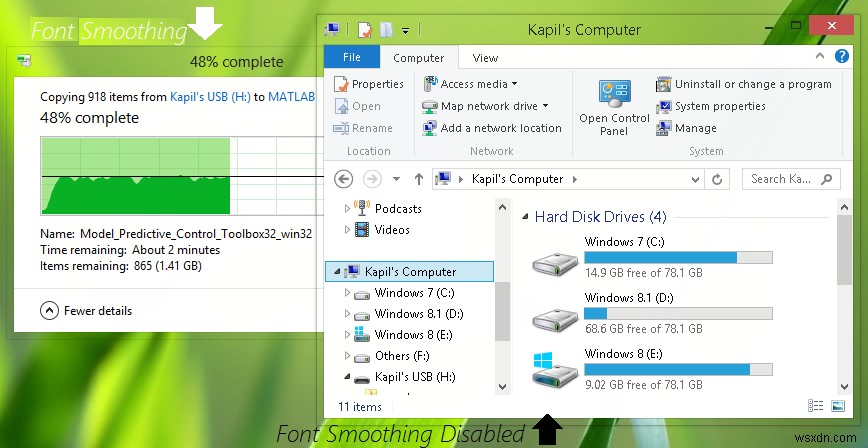 Windows 11/10에서 글꼴 다듬기(Font Smoothing) 비활성화하는 방법