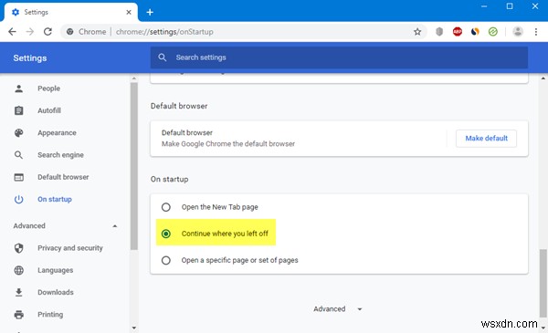 Windows 11/10 크롬·엣지 중단한 부분부터 계속하기 기능 설정 및 오류 해결 방법
