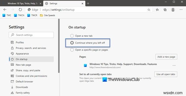 Windows 11/10 크롬·엣지 중단한 부분부터 계속하기 기능 설정 및 오류 해결 방법