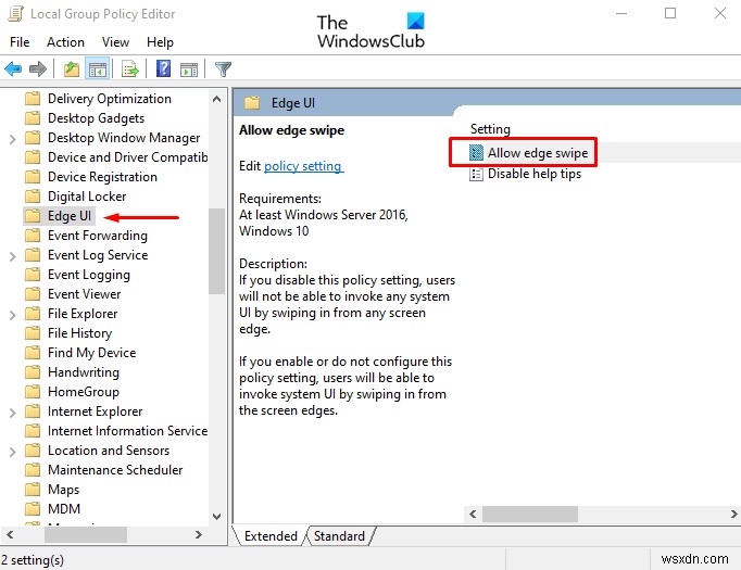 Windows 10에서 화면 가장자리 스와이프 비활성화하는 방법