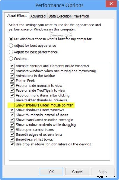 Windows 11/10에서 마우스 포인터 그림자 켜기·끄기 설정 방법