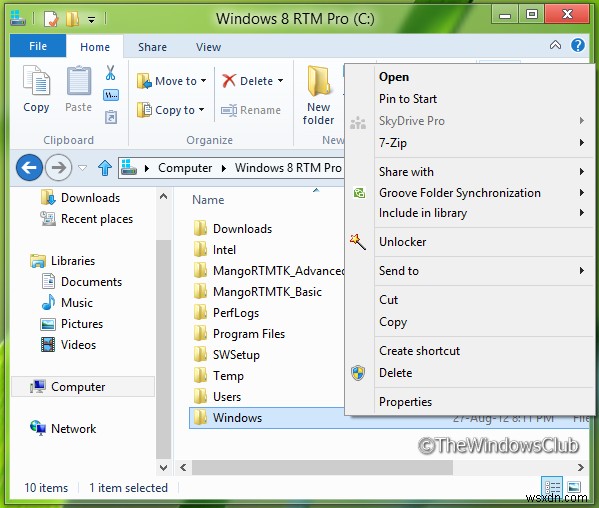 Windows 파일 탐색기 우클릭 메뉴에서  새 창으로 열기  옵션 제거하는 방법