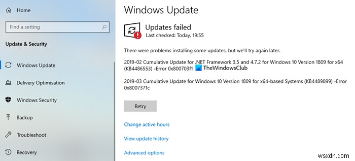 Windows 10 업데이트 오류 0x800703F1 해결 방법