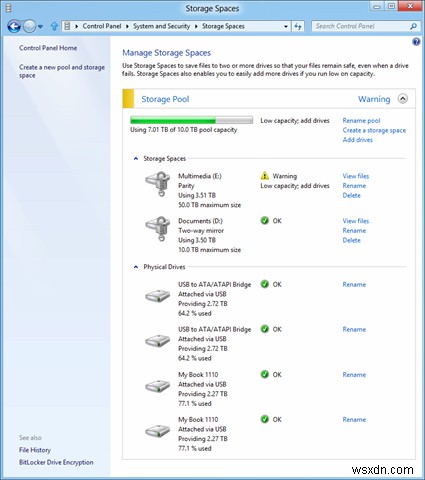 Windows 11/10에서 저장소 공간(Storage Spaces) 설정하고 활용하는 방법