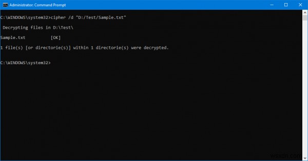 Windows 11/10에서 EFS 암호화된 파일 및 폴더를 해독하는 2가지 방법