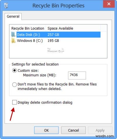 Windows 11/10 휴지통 삭제 확인 대화 상자 켜기 및 끄기 완벽 가이드