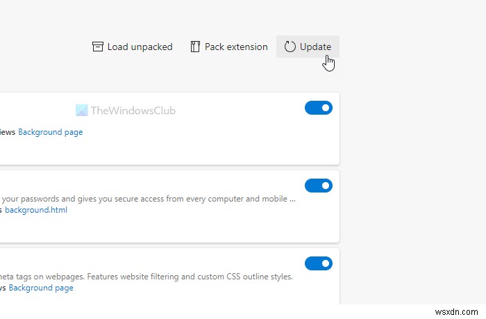 Microsoft Edge 확장 프로그램 한 번에 모두 업데이트하는 방법