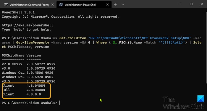 Windows 10 PC에 설치된 .NET Framework 버전 확인하는 5가지 방법
