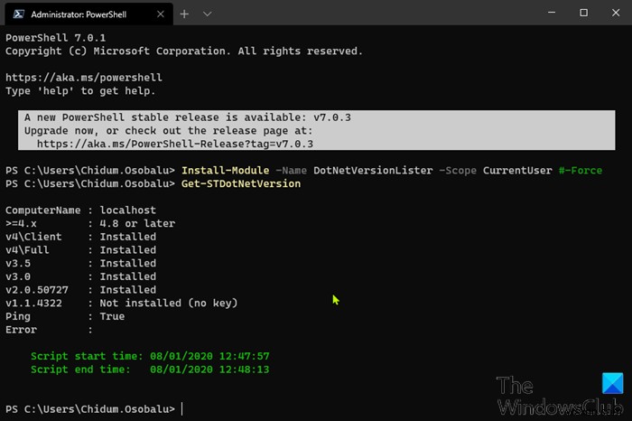 Windows 10 PC에 설치된 .NET Framework 버전 확인하는 5가지 방법