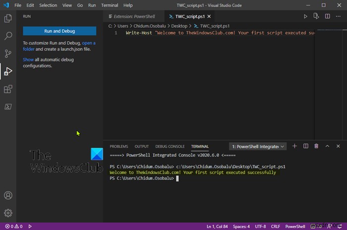 Windows 11/10에서 PowerShell 스크립트 파일을 만들고 실행하는 방법