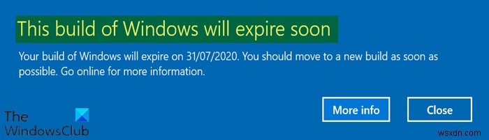 이 Windows 빌드는 곧 만료됩니다 오류 해결 방법 – 인사이더 미리 보기 빌드 만료 문제 완벽 가이드