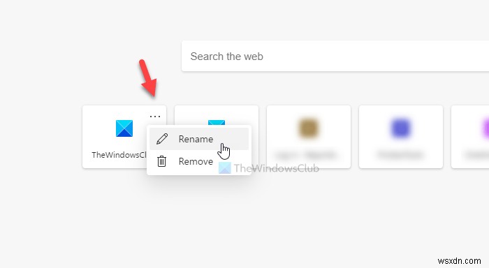Microsoft Edge 새 탭 페이지에서 빠른 링크 추가, 삭제, 관리하는 방법