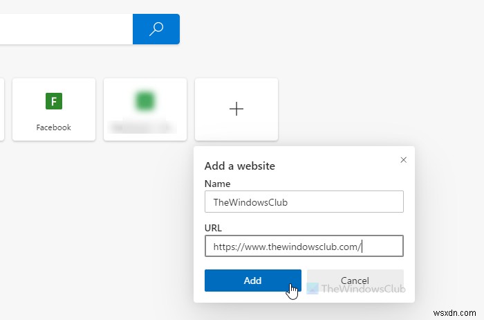 Microsoft Edge 새 탭 페이지에서 빠른 링크 추가, 삭제, 관리하는 방법