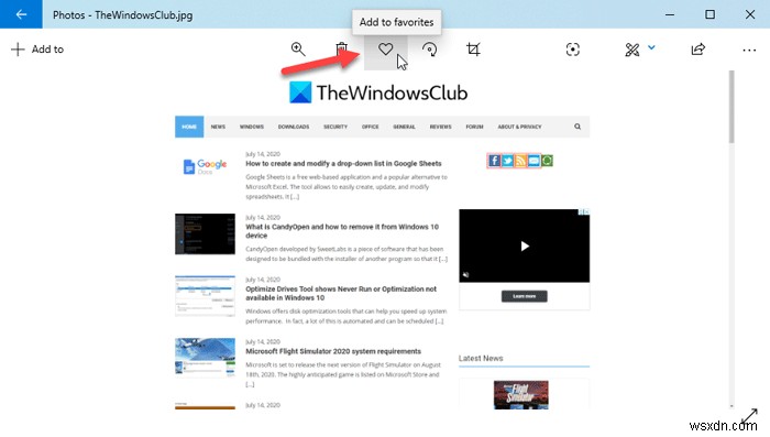 Windows 11/10 사진 앱에서 즐겨찾기 추가하고 활용하는 방법