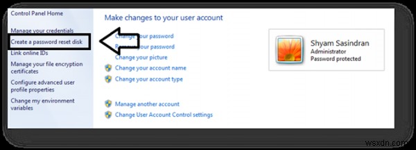 Windows 10에서 USB 플래시 드라이브로 암호 재설정 디스크 만드는 방법