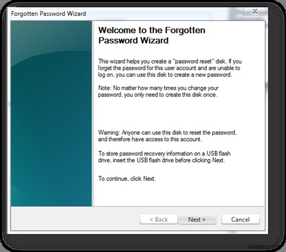 Windows 10에서 USB 플래시 드라이브로 암호 재설정 디스크 만드는 방법