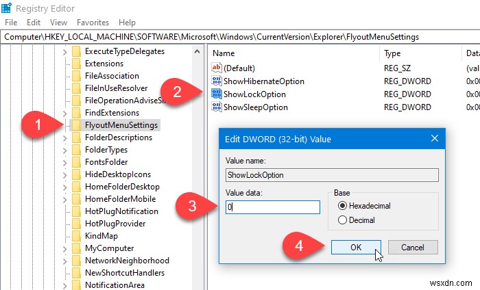 Windows 10 시작 메뉴 프로필 사진에서 잠금 옵션 표시 또는 숨기는 방법