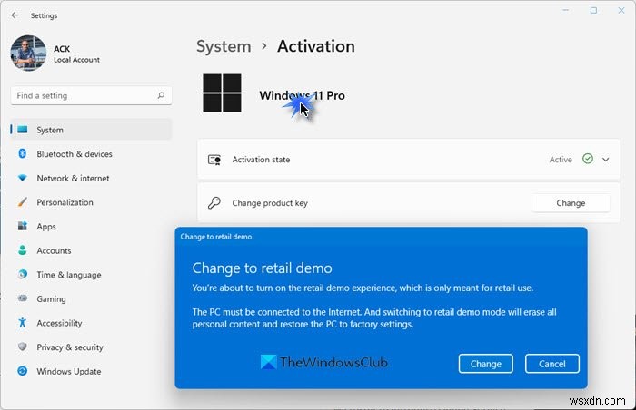 Windows 11/10 소매점 데모 모드 활성화 및 삭제 방법 총정리