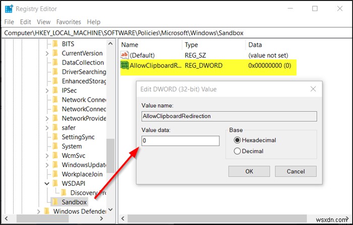 Windows 10에서 Windows Sandbox 클립보드 공유 활성화 또는 비활성화하는 방법